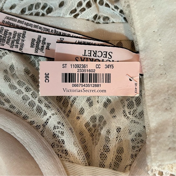 VICTORIA’S SECRET‎ Women’s Lace Bustier Corset Bra Ivory Scalloped Floral 36C - Picture 11 of 11